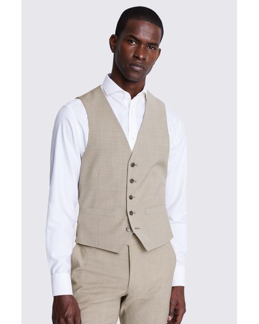 DKNY Natural Slim Fit Taupe Waistcoat for men