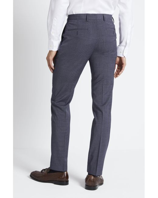 DKNY Wool Slim Fit Mid Blue Trousers 