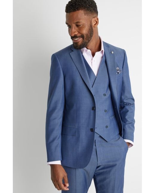 Ted Baker Tailored Fit Faded Blue Twill Jacket for men