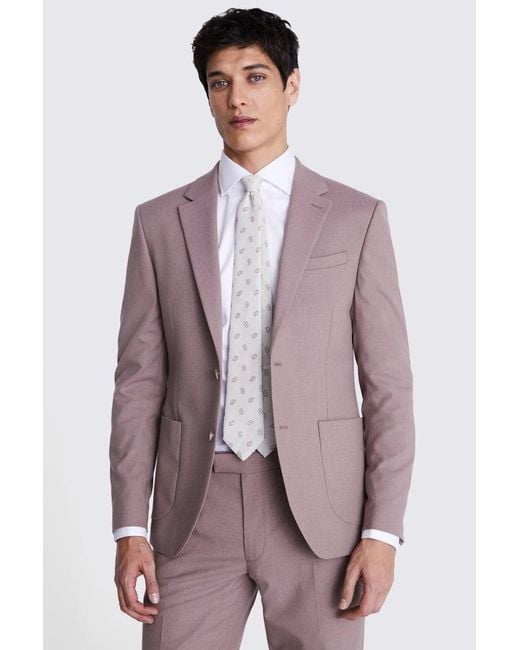 Moss Bros Purple Slim Fit Dusty Flannel Suit Jacket for men