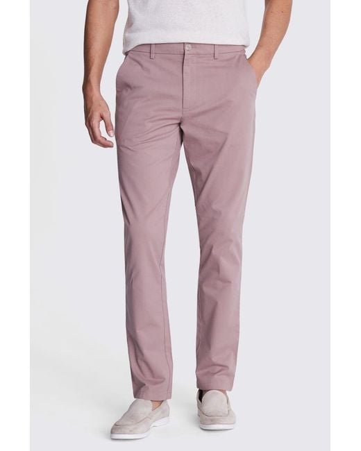 Moss Bros Tailored Fit Dusty Stretch Chinos for men