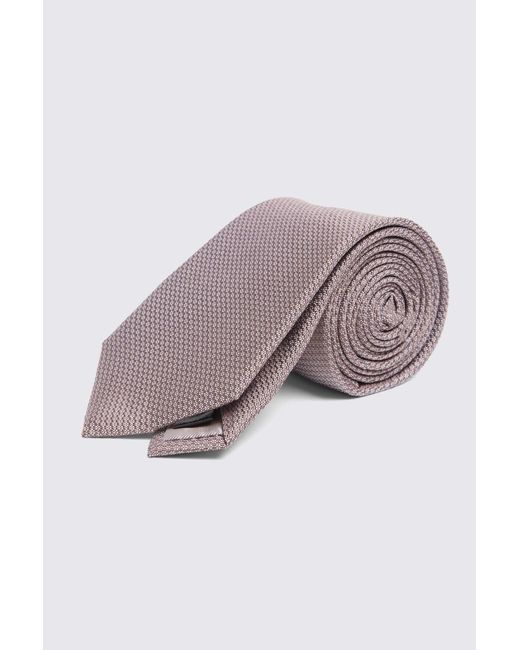 Moss Bros Purple Taupe Silk Semi-Plain Tie for men