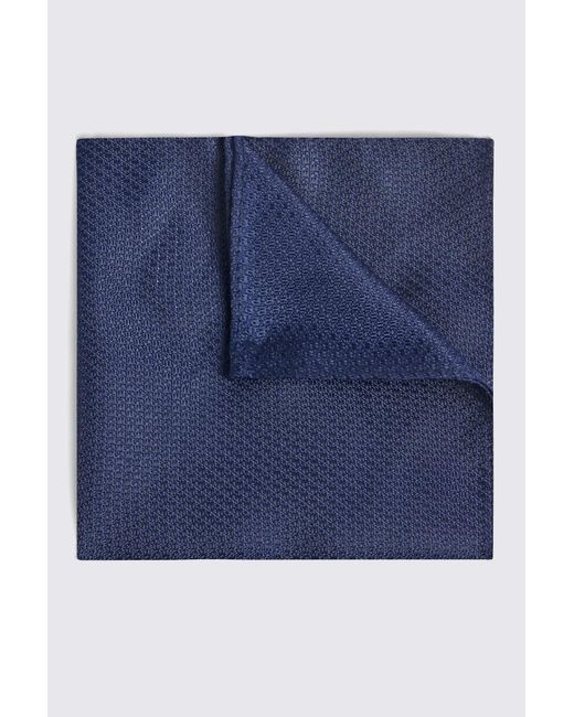 Moss Bros Blue Textured Pocket Square for men