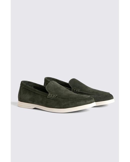 Moss Bros Green Lewisham Suede Casual Loafer for men