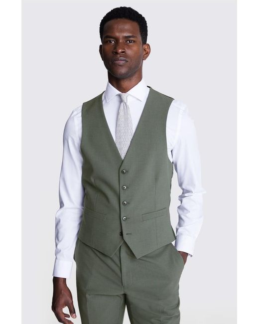 DKNY Green Slim Fit Sage Waistcoat for men