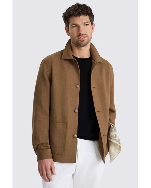 Moss Bros Brown Chestnut Shacket for men