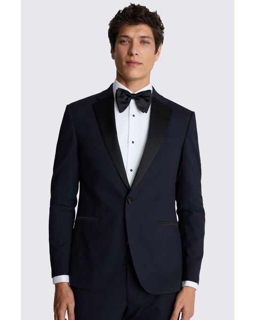 Moss Bros Blue Slim Fit Midnight Tuxedo Suit Jacket for men