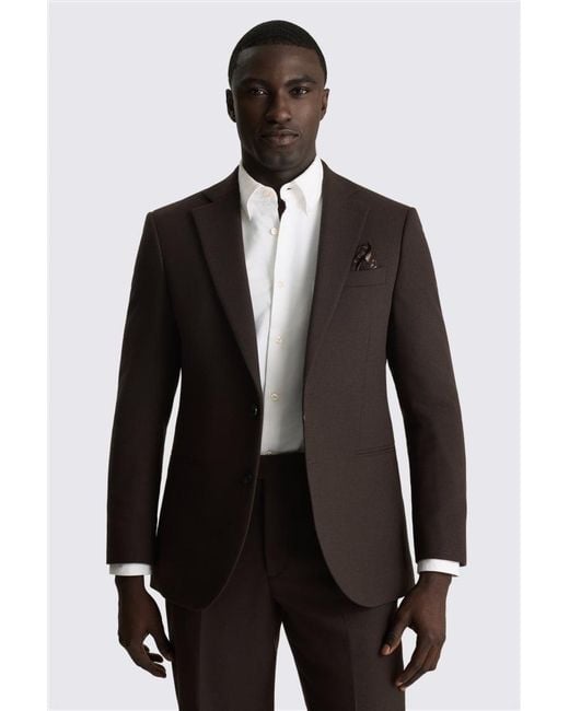 Moss Bros Black Tailored Fit Dark Tweed Suit Suit Jacket for men