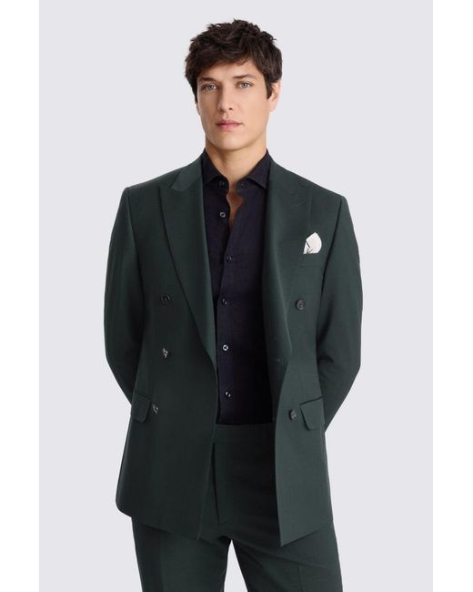 Moss Bros Blue Tailored Fit Bottle Performance Suit Jacket for men
