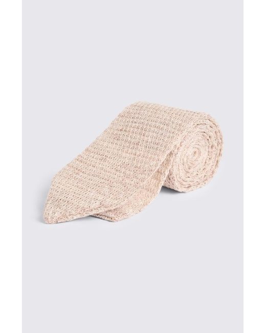 Moss Bros Natural Off- Linen Knitted Tie for men