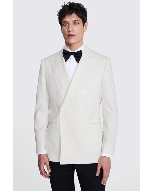 Moss Bros White Tailored Fit Off Jacket for men