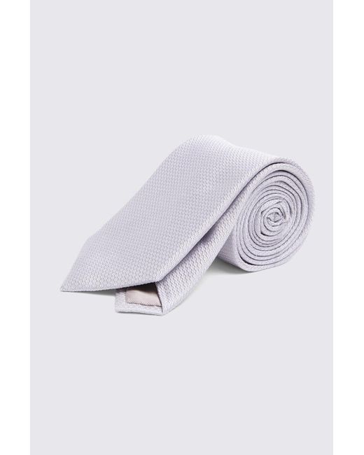 Moss Bros Gray Silk Semi-Plain Tie for men