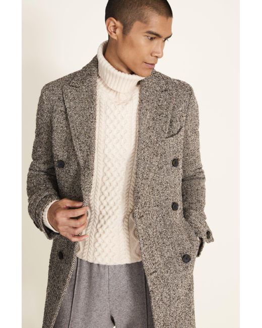 men's herringbone overcoat