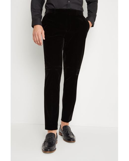 Moss London Slim Fit Black Velvet Dress 