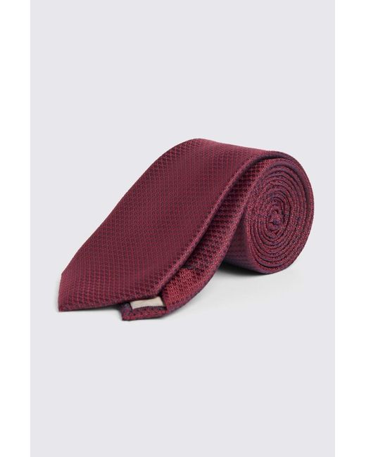Moss Bros Berry Textured Tie for men