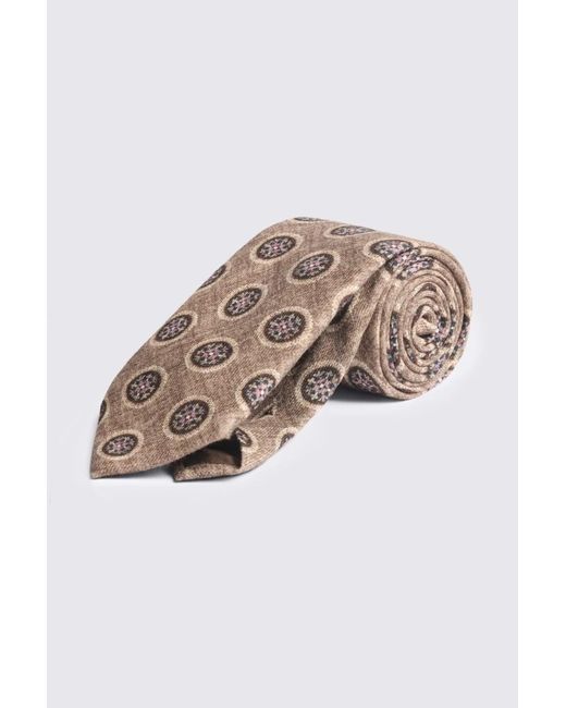 Tessitura bottinelli White Bottinelli Taupe Wool Medallion Tie for men