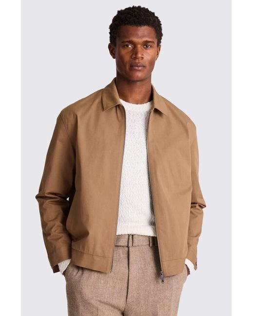 Moss Bros Brown Tobacco Harrington Jacket for men