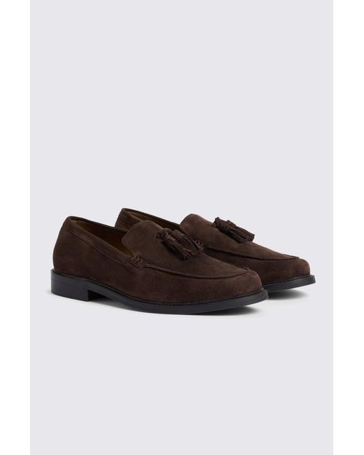 Moss Bros Brown Finchley Suede Loafers for men