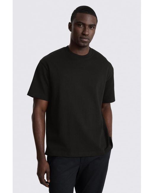 Moss Bros Black Heavy Weight Cotton T-Shirt for men
