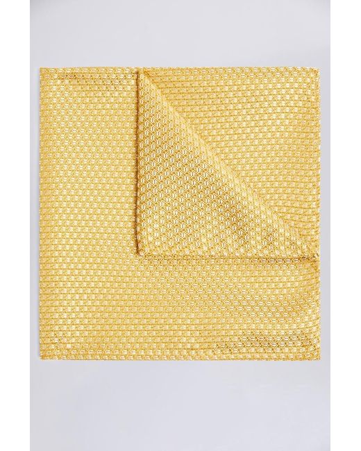 Moss Bros Yellow Ochre Textured Pocket Square for men