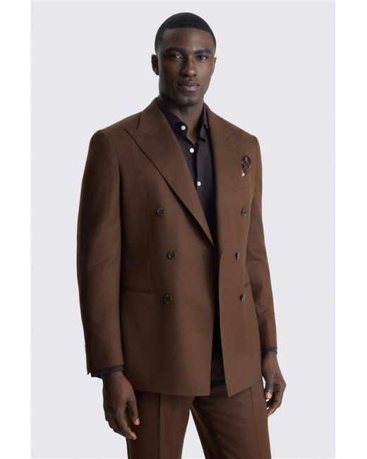 Barberis Brown Italian Tailored Fit Chestnut Flannel Suit Jacket for men