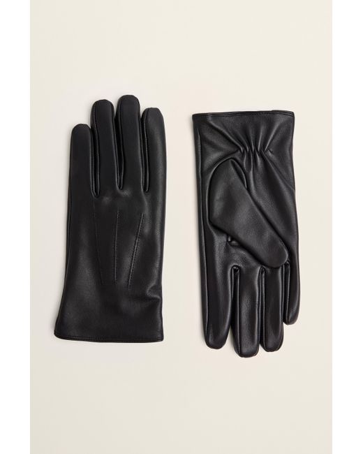 Moss Bros Black Leather Gloves for men
