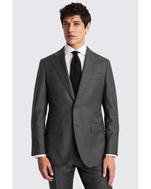 Barberis Gray Italian Tailored Fit Charcoal Twill Suit Jacket for men