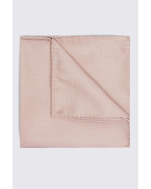 Moss Bros Pink Dusty Silk Semi-Plain Pocket Square for men