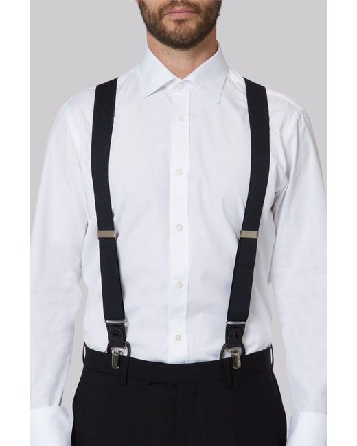 Moss Bros Black 2-In-1 Braces for men