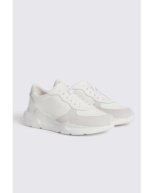 Moss Bros White Belfast Chunky Trainers for men