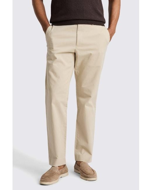 Moss Bros Natural Tailored Fit Stone Chino for men