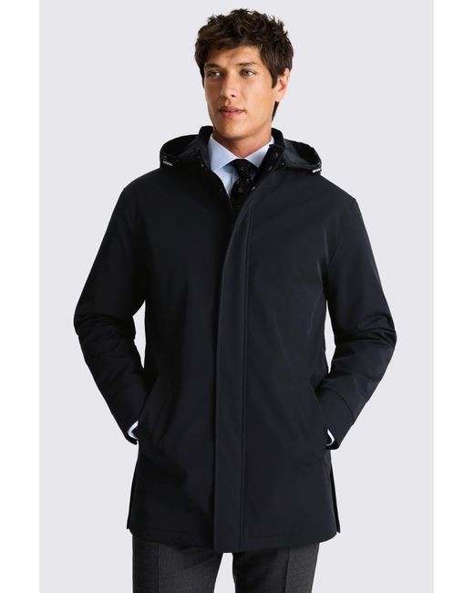 Moss Bros Blue Removable Hood Casual Jacket for men