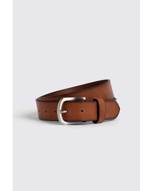 Moss Bros Brown Casual Leather Belt for men