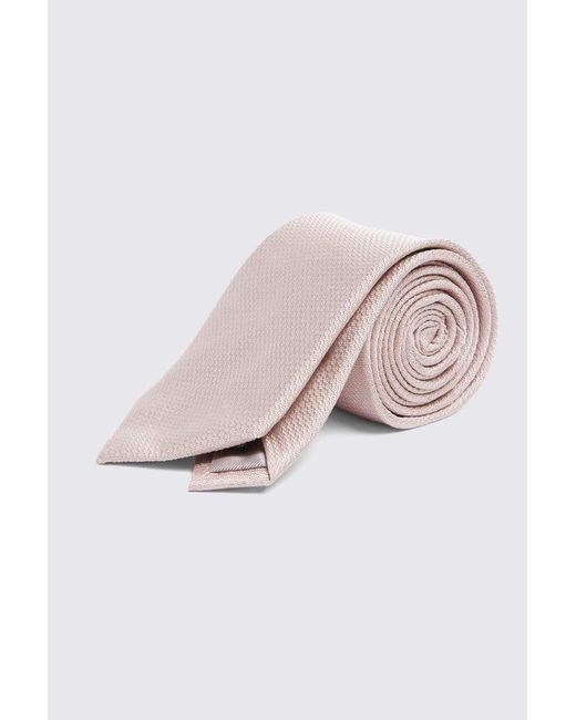 Moss Bros Pink Dusty Silk Semi-Plain Tie for men