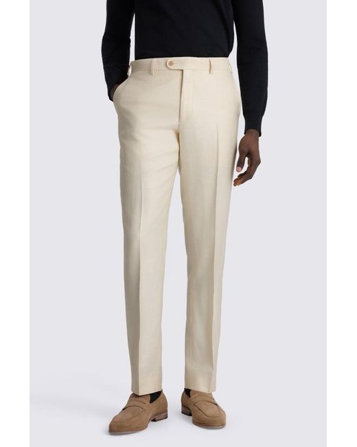 E thomas Black Italian Tailored Fit Off- Twill Trousers for men