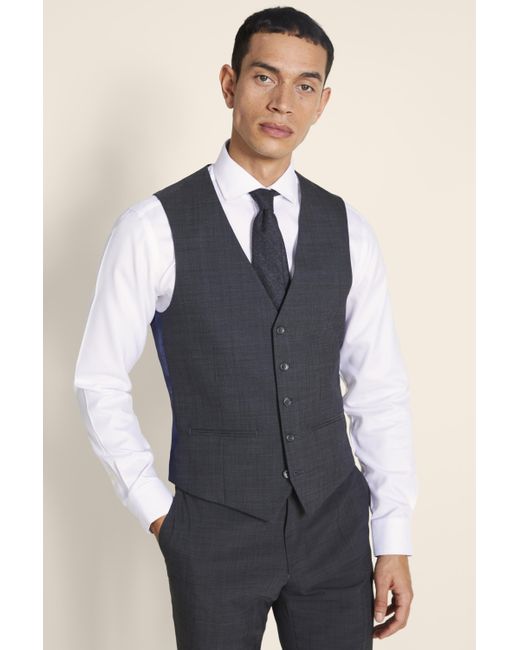 Ted Baker Gray Tailored Fit Grey Pindot Eco Waistcoat for men