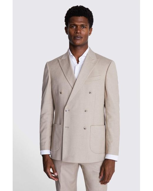 Moss Bros Natural Tailored Fit Blonde Camel Suit Jacket for men