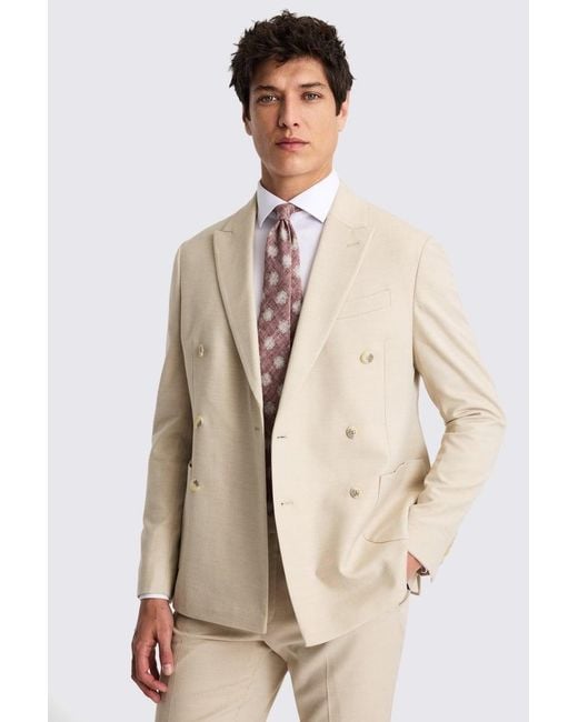 Moss Bros Natural Slim Fit Camel Suit Jacket for men