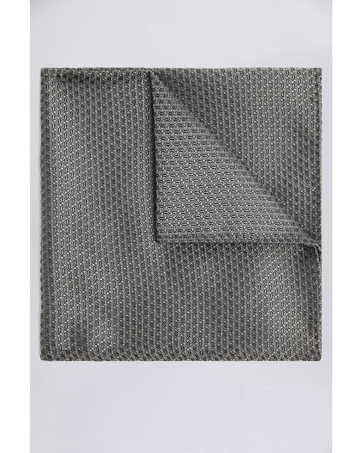 Moss Bros Gray Textured Pocket Square for men