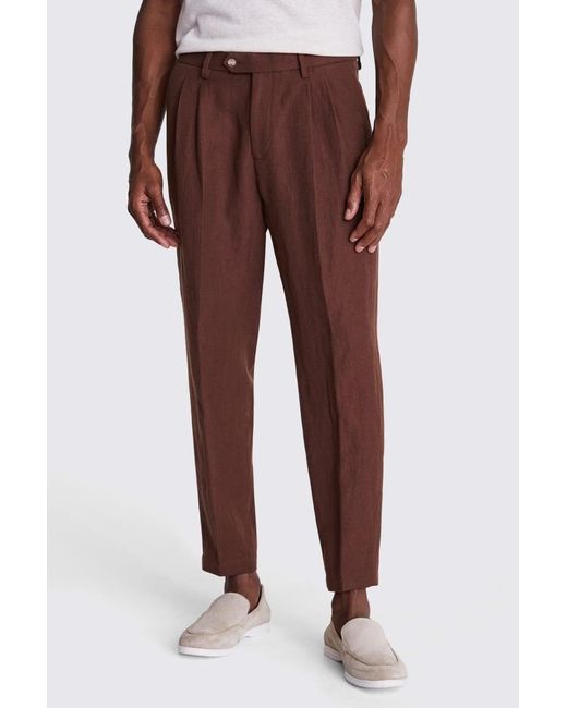 Moss Bros Red Copper Carrot Trousers for men
