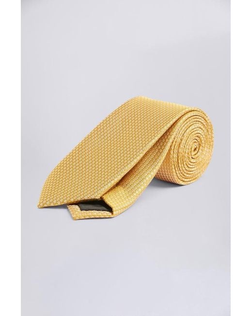 Moss Bros Metallic Ochre Textured Tie for men