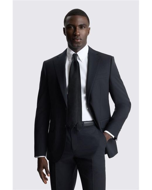 Moss Bros Blue Tailored Fit Performance Suit Jacket for men