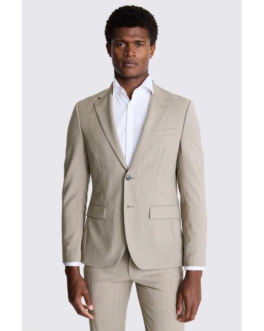 DKNY Natural Slim Fit Taupe Performance Suit Jacket for men