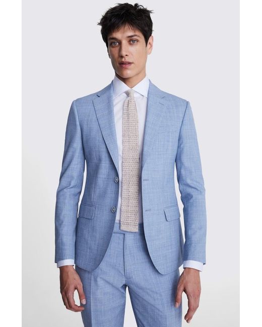 French Connection Blue Slim Fit Sky Suit Jacket for men