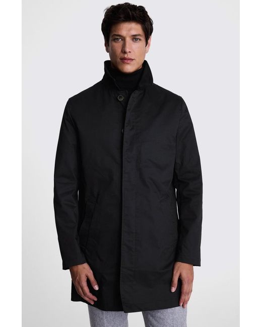 Moss Bros Black Raincoat for men