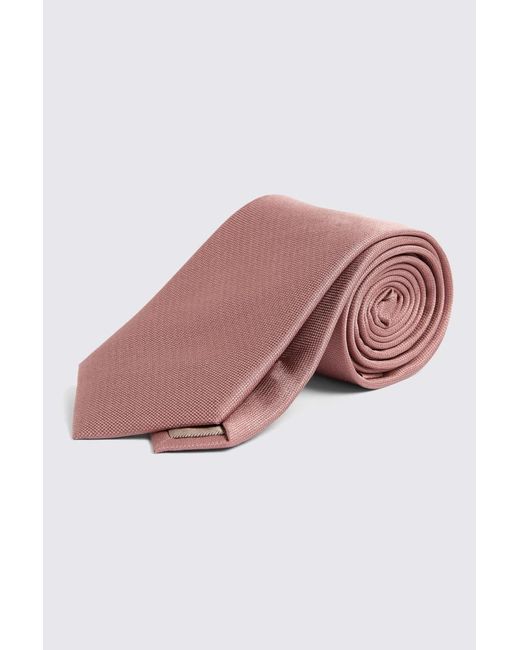 Moss Bros Pink Deauville Oxford Silk Tie for men