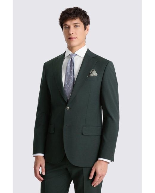 Moss Bros Blue Tailored Wool-Blend Performance Suit Jacket for men