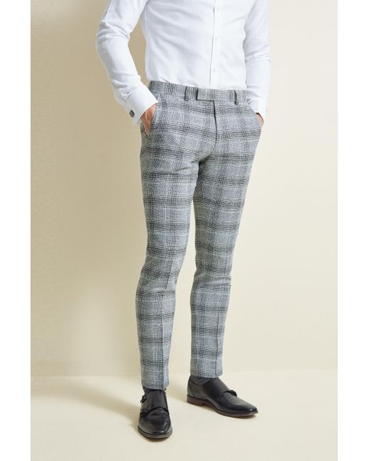 SOJANYA Formal Trousers  Buy SOJANYA Men Cotton Blend Navy Blue  Off White  Checked Formal Trousers Online  Nykaa Fashion