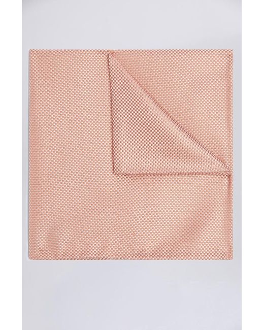 Moss Bros Pink Peach Silk Pocket Square for men