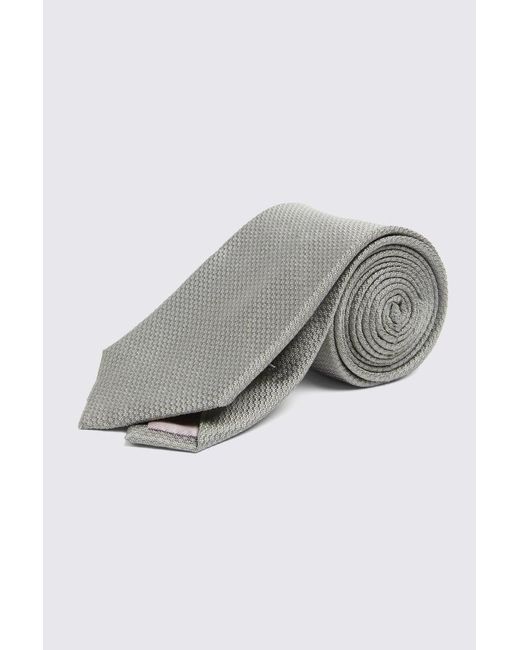Moss Bros Gray Sage Silk Semi-Plain Tie for men
